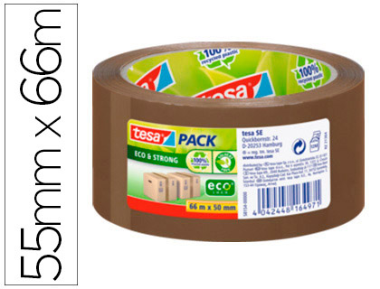 RUBAN ADHÉSIF TESAPACK STRONG EMBALLAGE POLYPROPYLÈNE SOLIDE RÉSISTANT DÉCHIREMENT SILENCIEUX 50MMX66M HAVANE