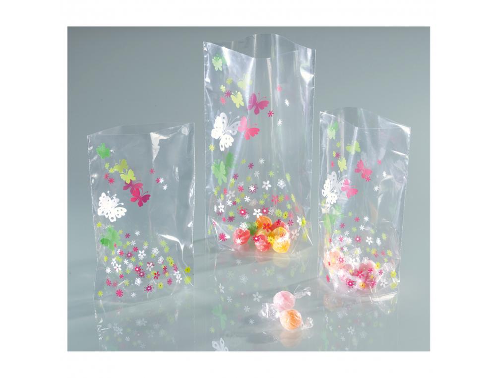 LOT SACS ALIMENTAIRES CELLOPHANE FOLIA 9X11 CM 10   UNITES MOTIF PRINTEMPS