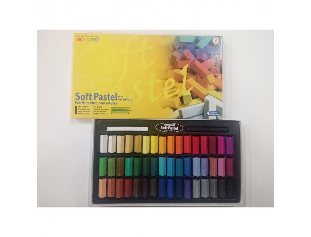 SOFT PASTELS OZ MUNGYO CARRES 27 MM BOITE 48 UNITES COLORIS ASSORTIS