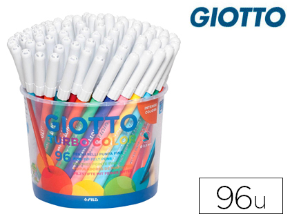 FEUTRE COLORIAGE GIOTTO TURBO COLOR ULTRA LONGUE DURÉE POINTE BLOQUÉE POLYESTER INDÉFORMABLE 12 COLORIS 96 UNITÉS