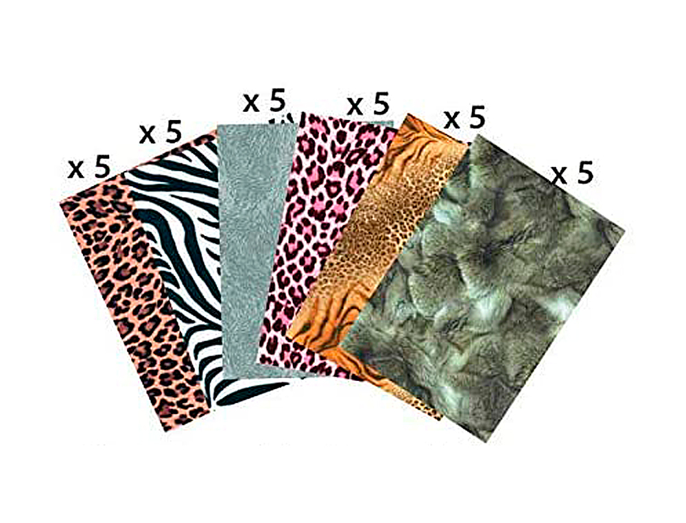 FEUILLE DCOPATCH SCOLAIRE 30X40CM THME PEAUX D'ANIMAUX POCHETTE 30 UNITS