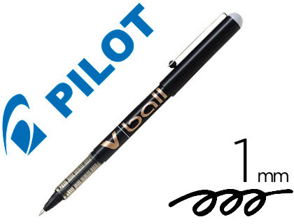 ROLLER PILOT VBALL 1.0 CRITURE 0.7MM ENCRE LIQUIDE NIVEAU VISIBLE POINTE CONIQUE 1MM CLIP MTAL COLORIS NOIR