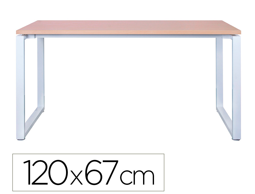 BUREAU MT INTERNATIONAL PLATEAU HETRE MELAMINE 25MM   PIETEMENT BENCH TYPE O        COLORIS BLANC 120X67CM