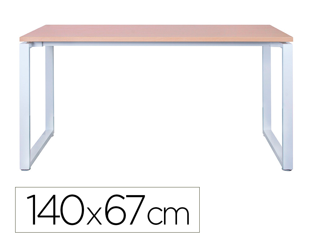 BUREAU MT INTERNATIONAL PLATEAU HETRE MELAMINE 25MM   PIETEMENT BENCH TYPE O        COLORIS BLANC 140X67CM