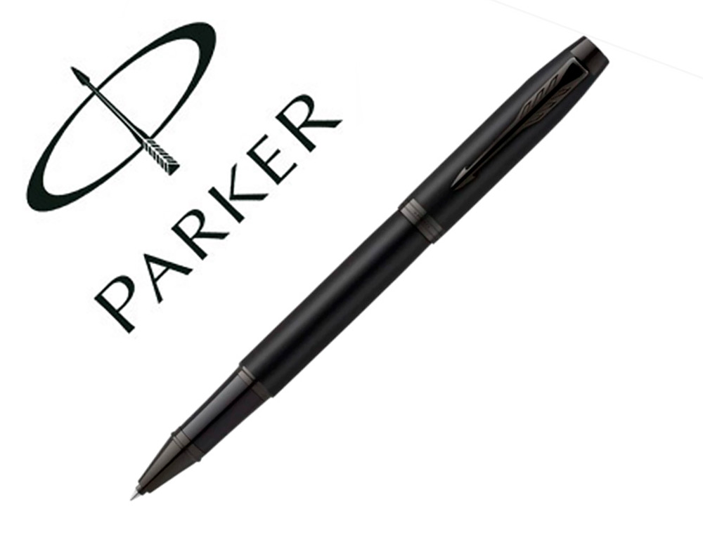 ROLLER PARKER IM SE MAT NOIR POINTE FINE ENCRE BLEUE       COFFRET CADEAU