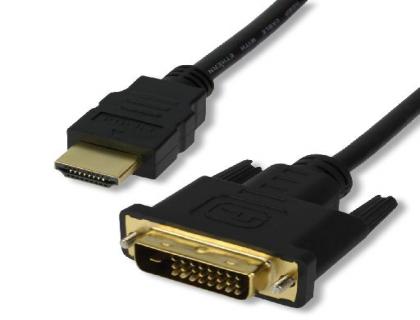 CABLE VIDEO LIAISON DOUBLE HDMI MALE 19 PORTS /DVI-D     MALE LONGUEUR 2M