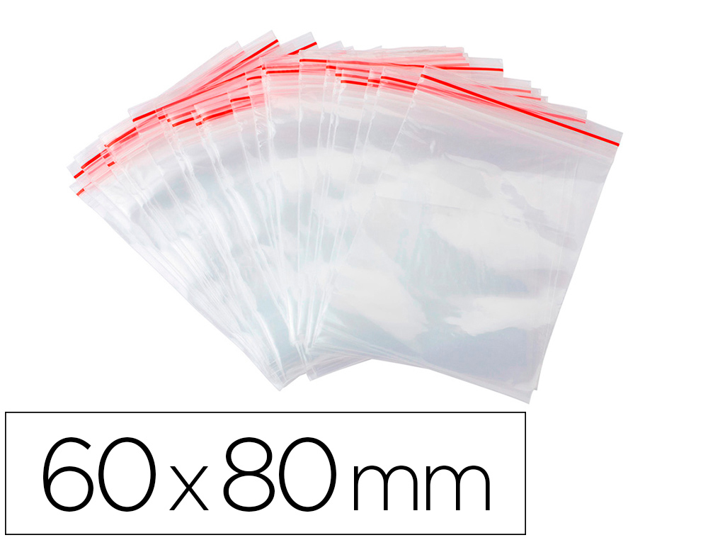 SACHET PLASTIQUE REFERMABLE Q-CONNECT DIM.60X80 MM SACHET DE 100 UNITES