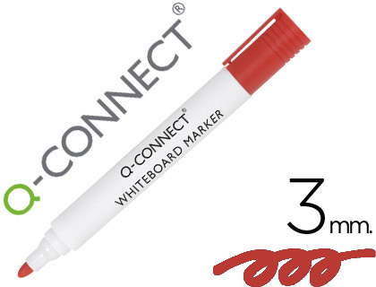 MARQUEUR Q-CONNECT TABLEAU BLANC POINTE OGIVE TRAC 2/3MM   CORPS PLASTIQUE ENCRE BASE    ALCOHOL COLORIS ROUGE