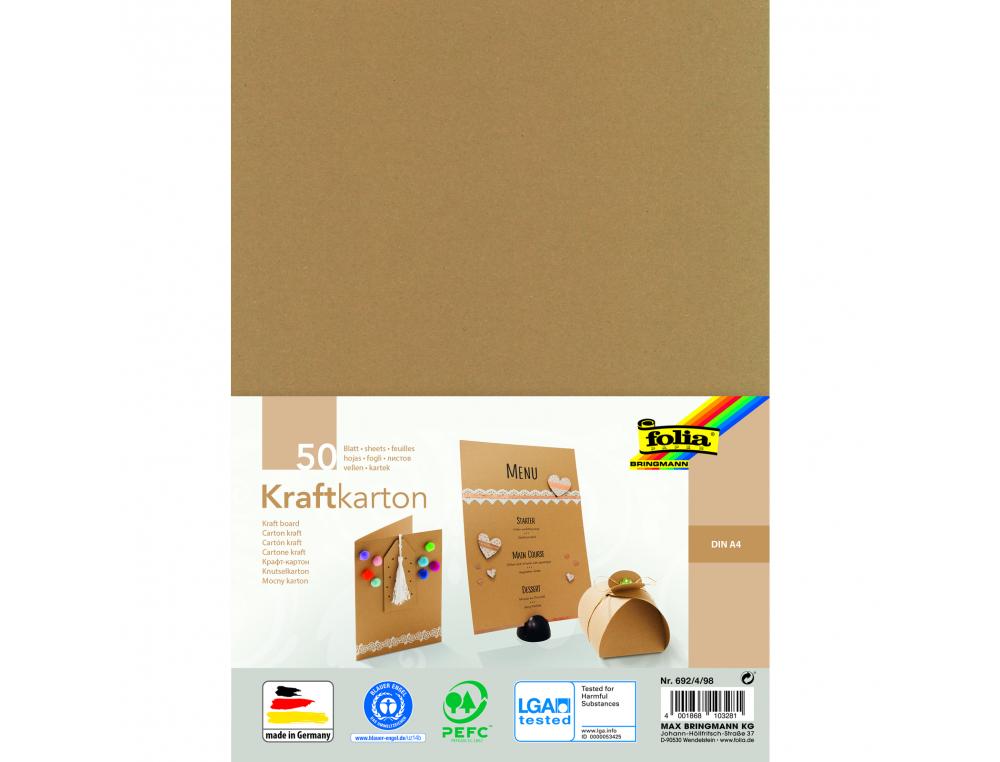 CARTON KRAFT FOLIA 21X 29CM 230G 50 FEUILLES