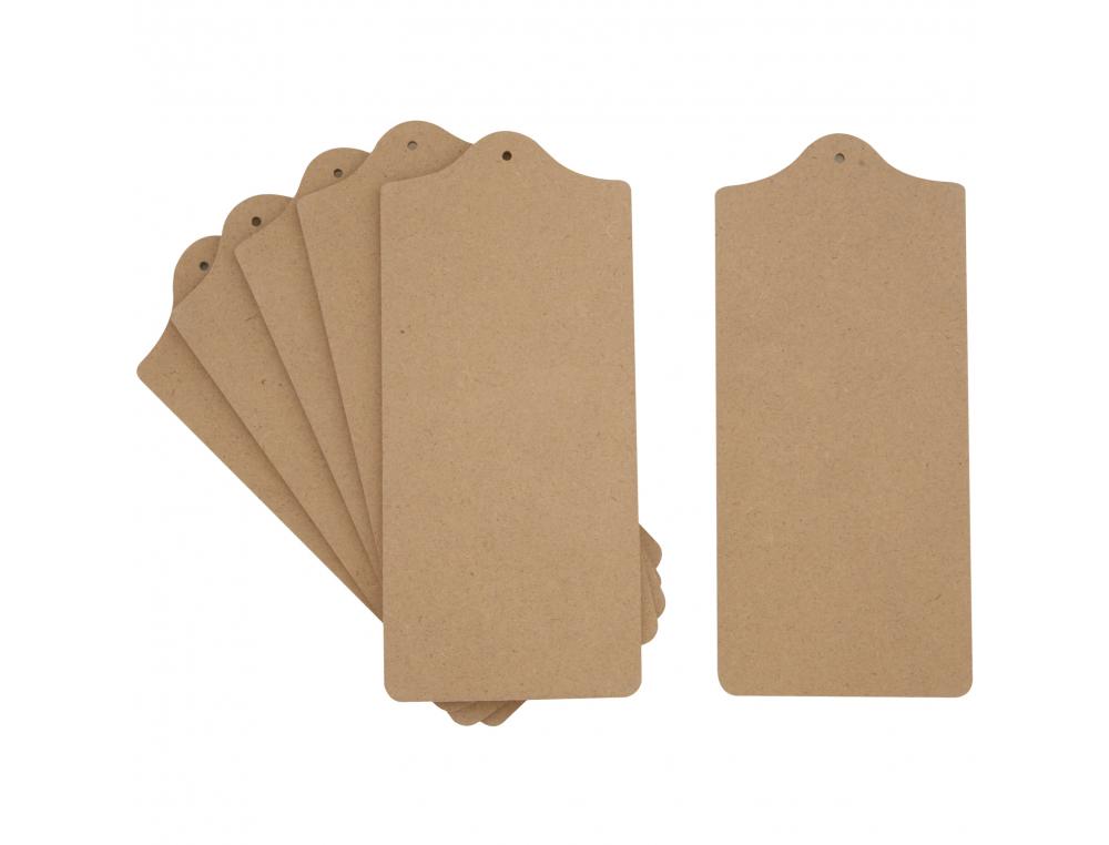 PLANCHE A DECOUPER BOIS OCOLOR TROU DE SUSPENSION     22X10X0.8CM COLORIS NATUREL   LOT DE 5