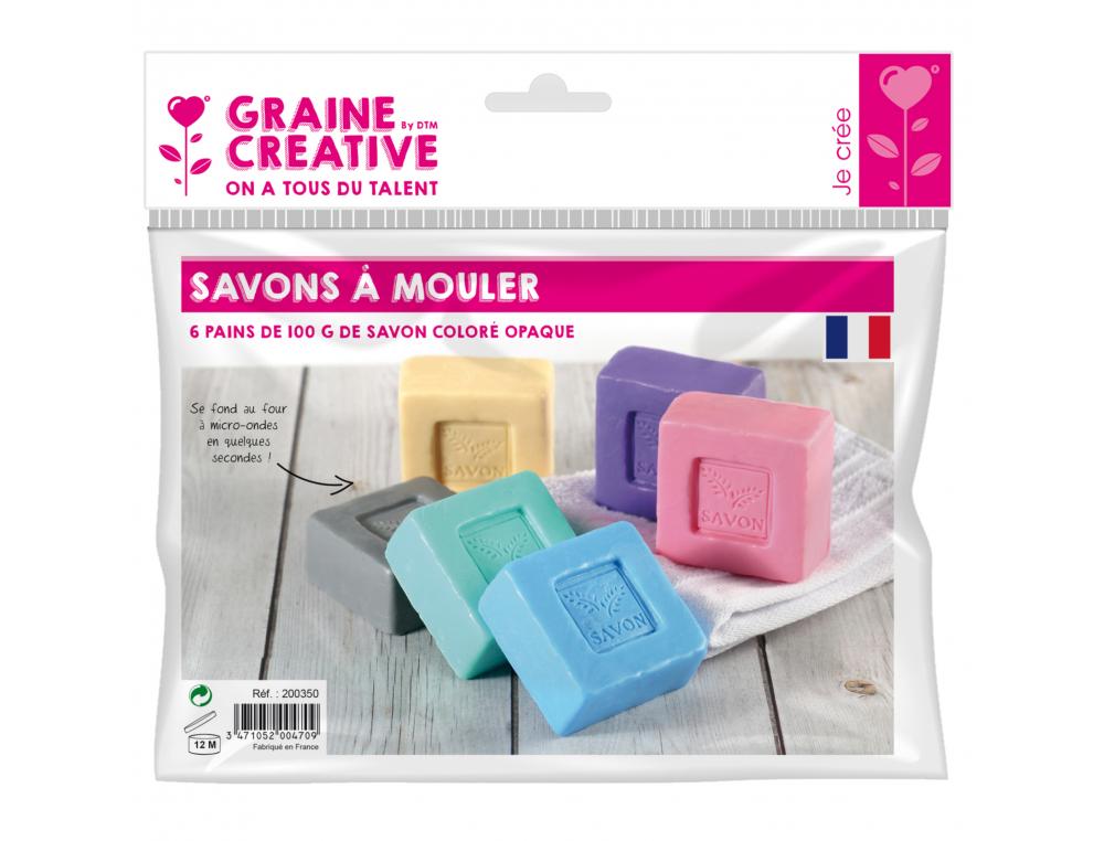 LOT SAVON A MOULER GRAINE CREATIVE 100G 6 UNITES        COLORIS ASSORTIS
