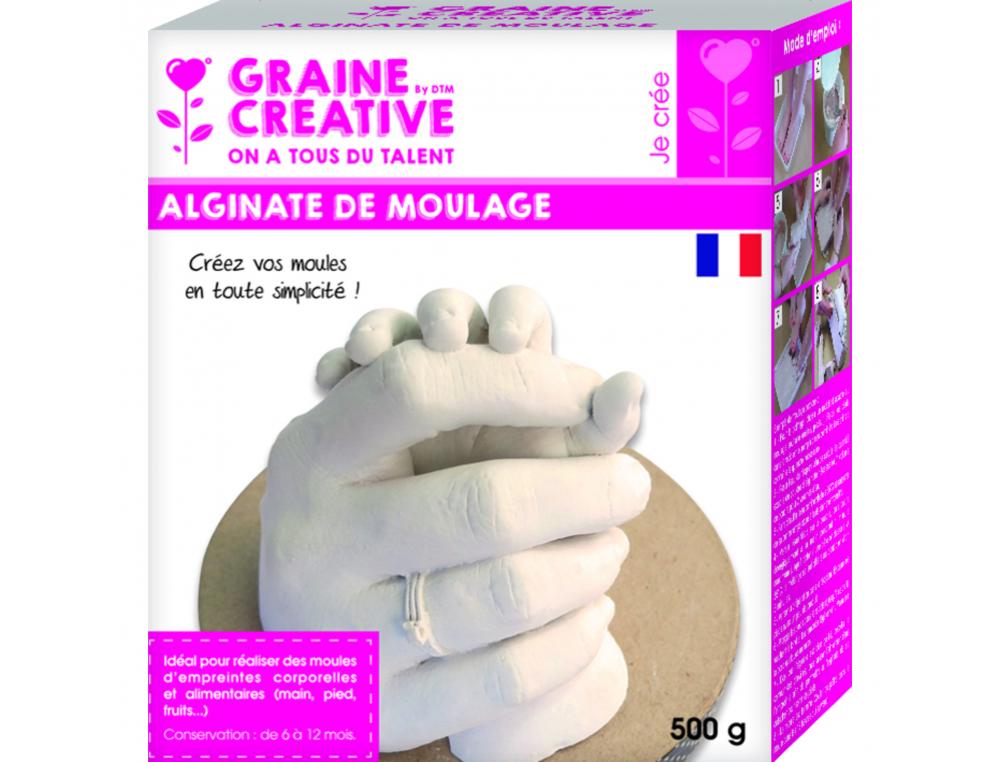 ALGINATE DE MOULAGE 500GR GRAINE CREATIVE EMPREINTES    CORPORELLES ET ALIMENTAIRES