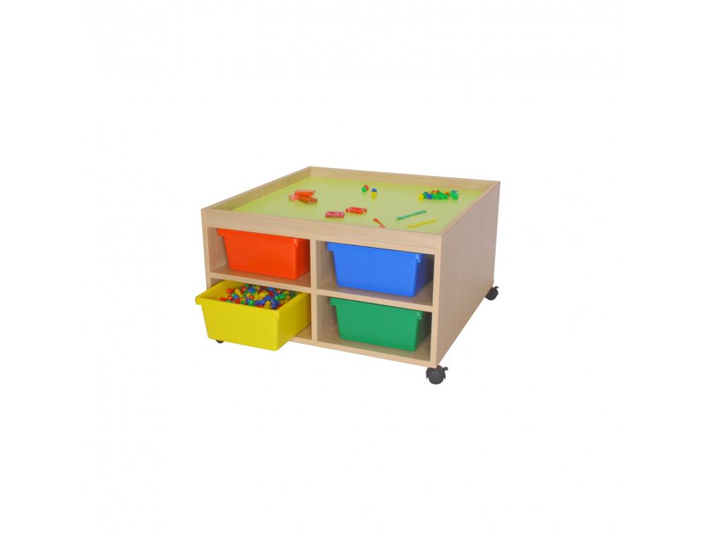 TABLE DE JEU CULTURE CLUB CARREE 8 CASES DE RAGEMENT 4  ROULETTES AVEC FREINS BACS    INCLUS