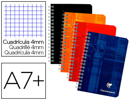 CARNET CLAIREFONTAINE RELIURE INTGRALE PAPIER VLIN VELOUT COUVERTURE PELLICULE LAVABLE 9X14CM 180 PAGES 90G 5X5MM