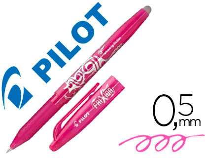 ROLLER PILOT FRIXION BALL CRITURE MOYENNE 0.5MM ENCRE EFFAABLE GRIP PRHENSION RECHARGEABLE GOMME SERTIE COLORIS ROSE