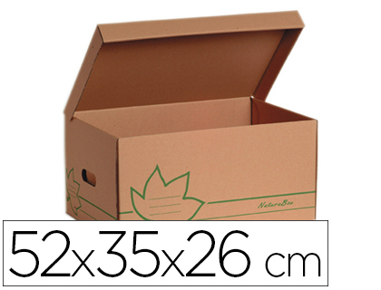 CAISSE CARTON NATURE LINE 520X350X260MM INDEXATION 3 FACES COUVERCLE RECYCL RECYCLABLE EMPILABLE