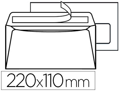 ENVELOPPE BLANCHE LA COURONNE OFFICE DL 110X220MM 80G ADHSIVE FENTRE 35X100MM OUVERTURE FACILE BOTE 500 UNITS