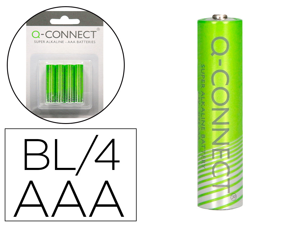 PILE Q-CONNECT ECONOMIQUE CAPACIT 1.5V I.C.E. LR03 TAILLE AAA BLISTER 4 UNITS