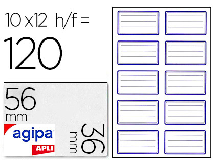 TIQUETTE ADHSIVE APLI AGIPA COLIER 36X56MM POCHETTE 120 UNITS