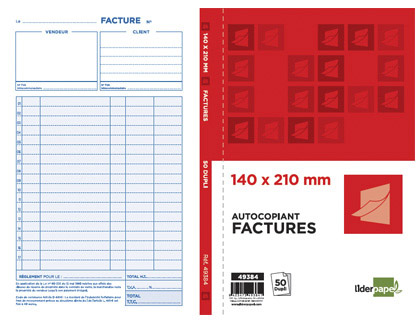 MANIFOLD AUTOCOPIANT LIDERPAPEL FACTURES 140X210MM 50 DUPLIS