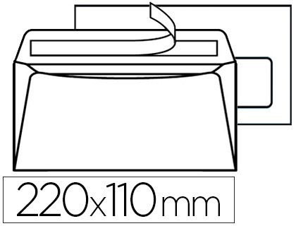 ENVELOPPE BLANCHE LA COURONNE DL 110X220MM 90G FENTRE 45X100MM COMPATIBLE NUMRIQUE BANDE ADHSIVE FOND BLEU 200 UNITS