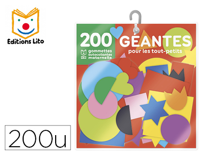 GOMMETTE GEANTE EDITIONS LITO AUTOCOLLANTES POUR TOUT PETITSETUI 200 UNITES