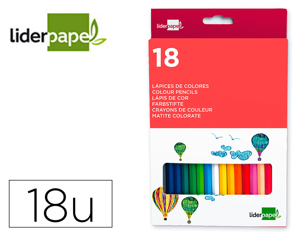 CRAYON COULEUR LIDERPAPEL MINE EXTRA-RSISTANTE 174.5MM CRITURE DOUCE COLORIS INTENSES TUI CARTON PLASTIFI 18 UNITS