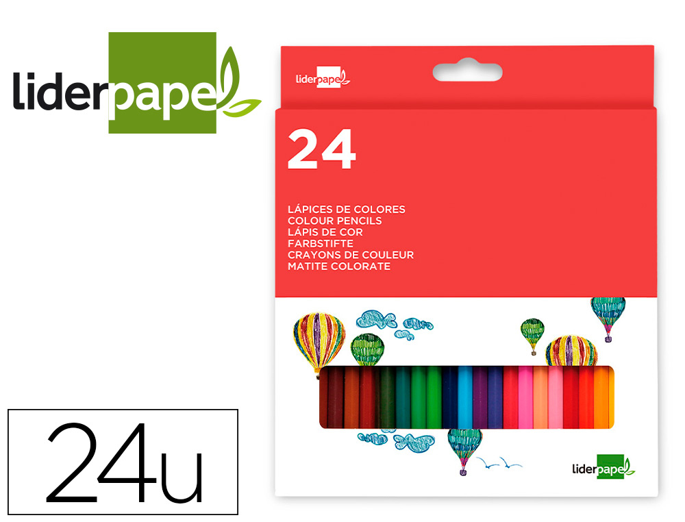 CRAYON COULEUR LIDERPAPEL MINE EXTRA-RSISTANTE 174.5MM CRITURE DOUCE COLORIS INTENSES TUI CARTON PLASTIFI 24 UNITS