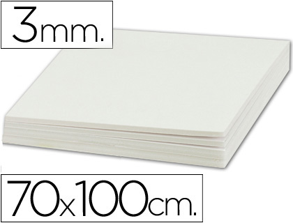 CARTON ENTRECOLLE LIDERPAPEL 70X100CM EPAISSEUR 3MM        UNICOLORE BLANC